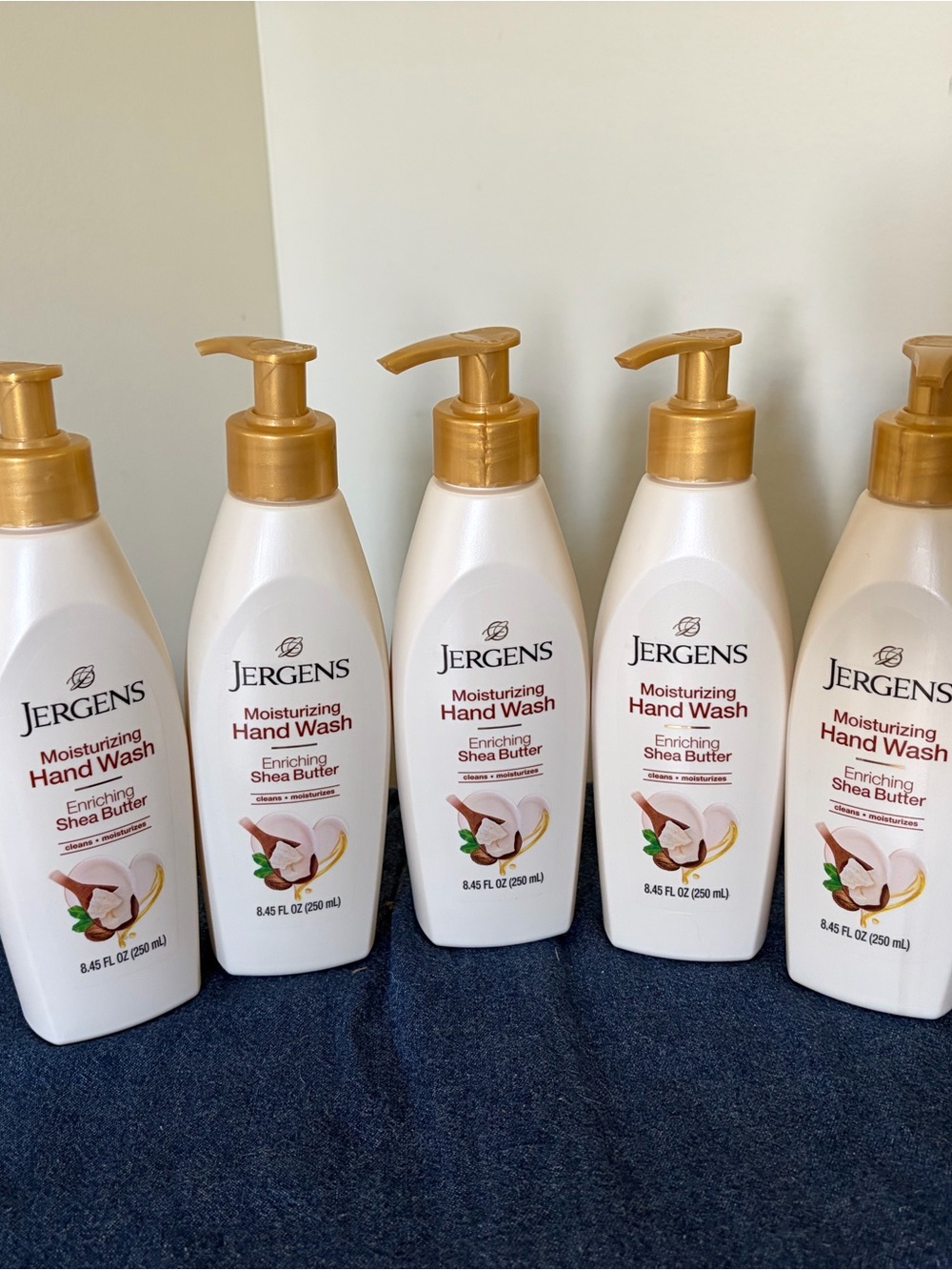 LOT OF 5 Jergens Moisturizing Hand Wash Soap Enriching Shea Butter Scent